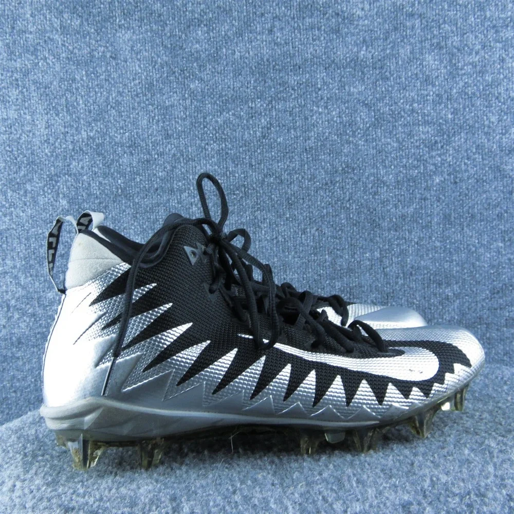 Nike Alpha Menace Football Men Sneaker Shoes Size 11 Medium‎ Silver Synthetic